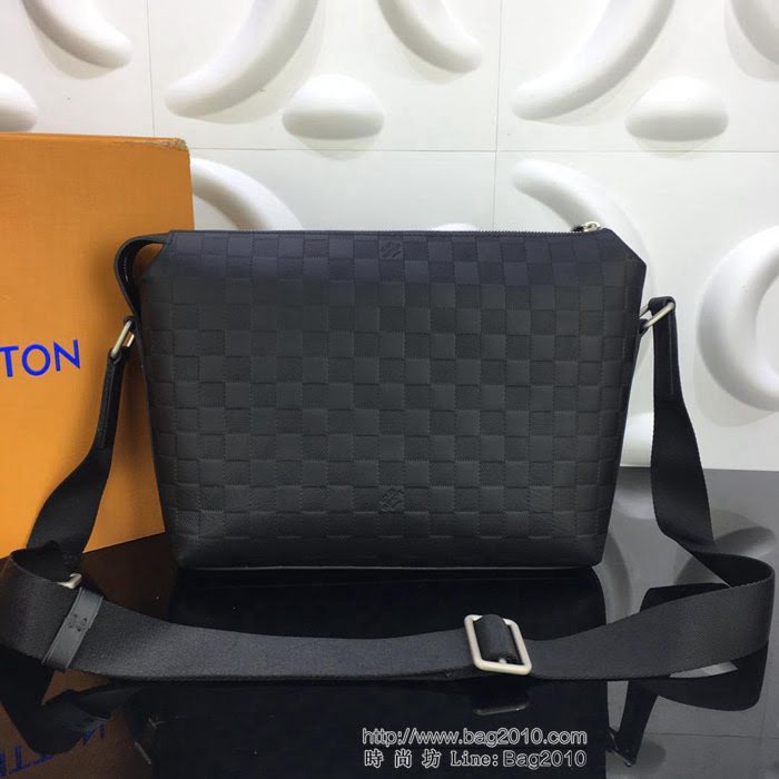 路易威登LV 頂級原單 N42416 小號郵差包 Damier Infini格紋牛皮 男款斜挎包  YDH2400